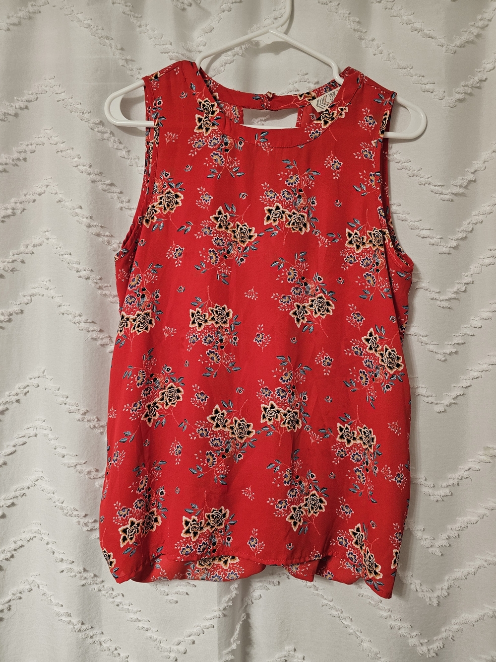 Pink Rose Red Floral Sleeveless Camisole